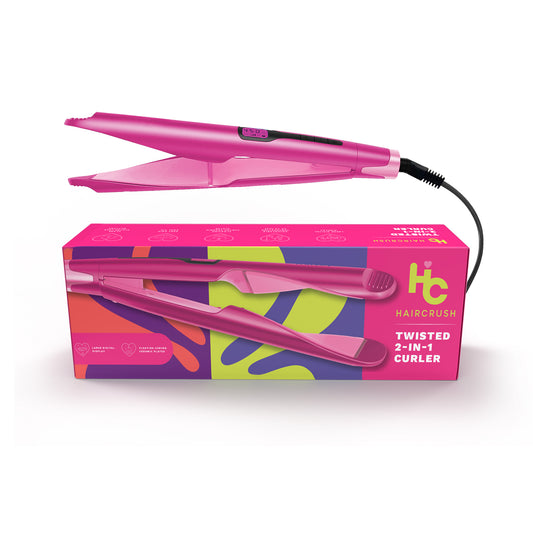 2-in-1 "Twist" Digital Curler & Straightener - Pink