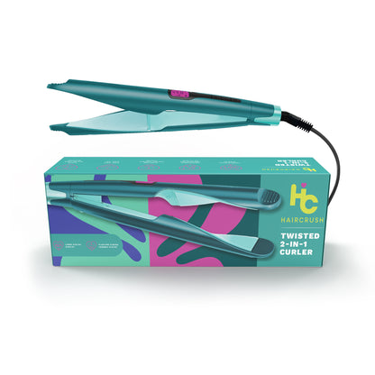 2-in-1 "Twist" Digital Curler & Straightener - Turquoise